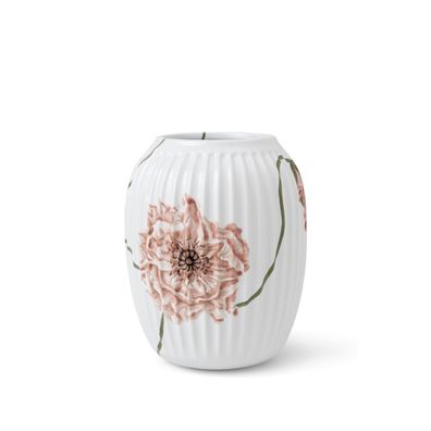 Kähler Design 693019 Hammershøi Vase mit floralem Mohnblumen Motiv
