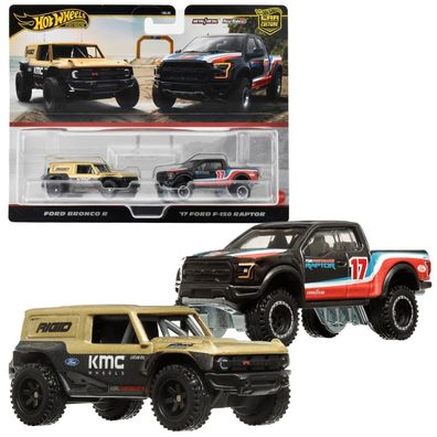 Ford Bronco R + Ford F-150 Raptor 2017 | Hot Wheels Premium Fahrzeuge