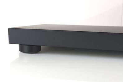 HiFi Gerätebasis schwarz - 45x35 cm - Füsse schwarz - audio-IN -bASE black45B