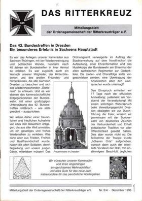 Das Ritterkreuz-Mitteilungsblatt der OG der Ritterkreuzträger e.V. 3 + 4-1996
