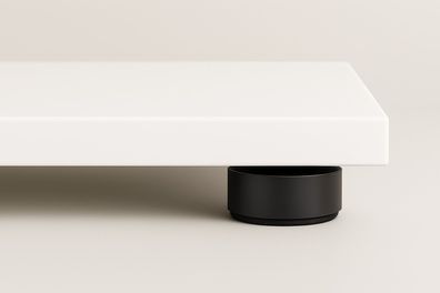 HiFi Gerätebasis weiss - 45x35 cm - Füsse schwarz - audio-IN -bASE white45B