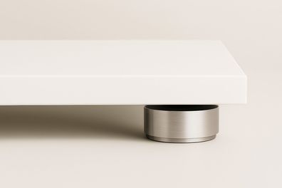 HiFi Gerätebasis weiss - 45x35 cm - Füsse silber - audio-IN -bASE white45S