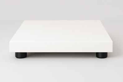 HiFi Gerätebasis weiss - 25x25 cm - Füsse schwarz - audio-IN -bASE white25B