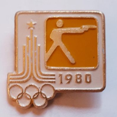 Anstecker Olympische Sommerspiele 1980 Moskau Pistolenschießen stehend