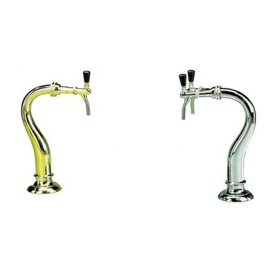 Schanksäule, Bierzapfsäule - Modell Schwanenhals, 2-leitig, Messing