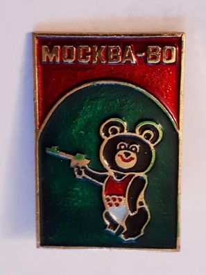 Anstecker Maskottchen Mischa Bär Olympische Sommerspiele Moskau 1980
