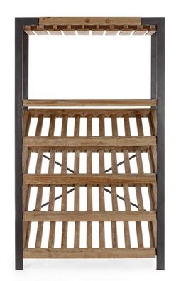 Regal Weinregal Kantin 114x38x199 Stahl Altholz