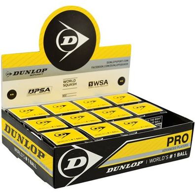 Squashball Dunlop PRO WSF/PSA Official, 12er-Box