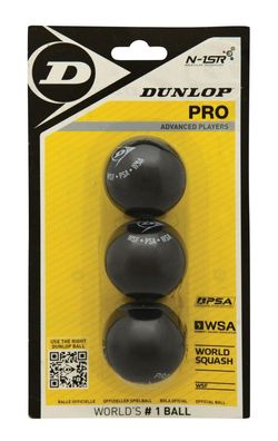 Squashball Dunlop PRO WSF/PSA Official, 3er-Blister