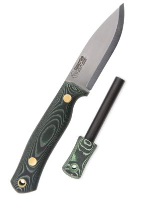 Casström, Swedish FOREST KNIFE NO. 8, GREEN Micarta, Feuerstahl