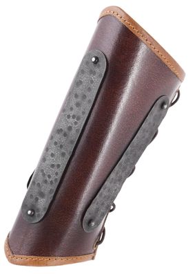 Leder Armschützer Arnulf mit Metalldetails, braun