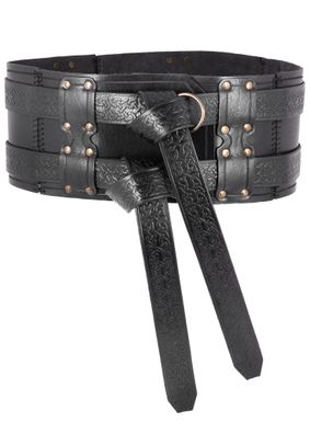 Doppelter Ledergürtel Balor, schwarz