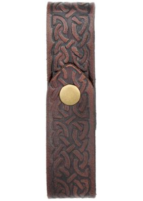 Becherhalter aus Leder mit Prägung, braun