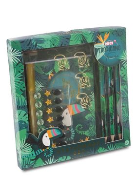 NICI 45424 - Schreibset Tukan - Bleistift, Notizheft usw