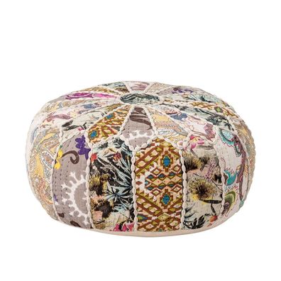 Bloomingville 82048039 Bequemer Sitzhocker Gert - Bunter Patchwork Pouf aus Baumwolle