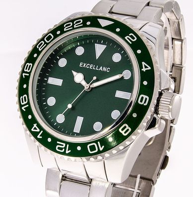 Herrenuhr Excellanc grüne Lünette #1