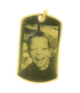 Dog Tag goldfarben mit Fotogravur