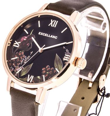 Damenuhr Excellanc Farbe rosegold taupe