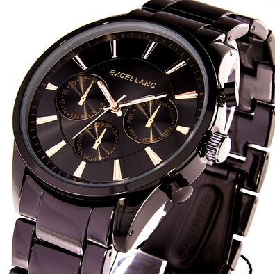 Excellanc Herrenuhr Keramiklook Chronolook
