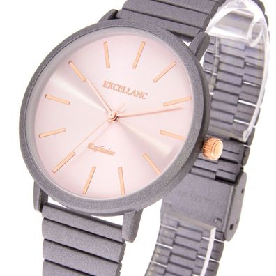 Damenuhr Excellanc Exclusive Farbe grau rosa