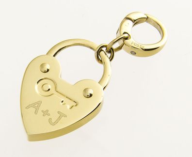 Charms Fossil Herz goldfarben Initialen