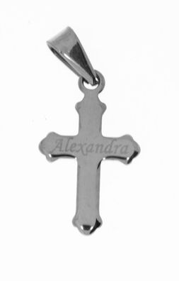 Anhänger Kreuz silberfarben mit Wunschgravur