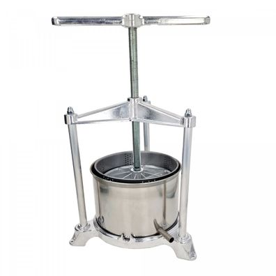 Saftpresse, Obstpresse, Weinpresse, Apfelpresse - Maxi, mit Edelstahl Doppelkorb, 5L
