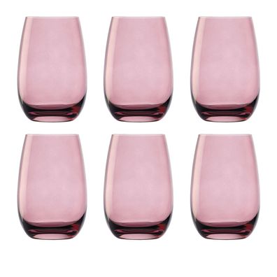 Farbige Trinkgläser, Wassergläser, Saftgläser - Elements 6er-Set, Flieder, 335 ml