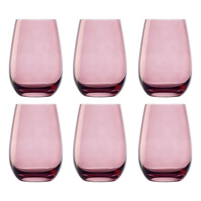 Farbige Trinkgläser, Wassergläser, Saftgläser - Elements, 6er-Set, Flieder, 465 ml