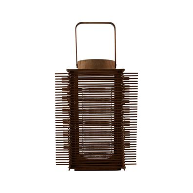 House Doctor 210890412 Bodenlaterne Asi aus Bambus - Holzlaterne & Kerzenhalter