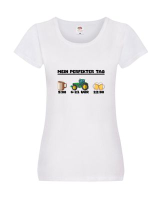Mein Perfekter Tag | Landwirt | Mähdrescher | feldarbeit Damen Shirt Weiß