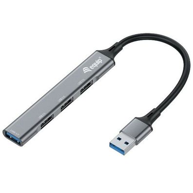 Equip USB-Hub 4-Port 3.0, ->1x3.0,3x2.0, o. Netzteil grau