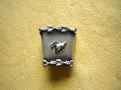sehr breite Hülse Federhalter Halter Spielhahnstoß 4,8cm versilbert Spielhahn kl