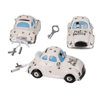 OOTB Spardose mit Schloss Hochzeitsauto Just married