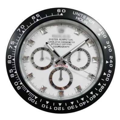 Wanduhr Rolex Daytona Panda Diamant Schwarz Weiß Chronograph Oyster 34cm Luxusuhr