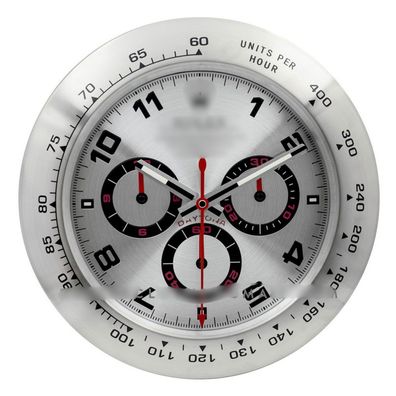 Wanduhr Rolex Daytona Racing Dial Silver Chronograph Oyster Perpetual 34cm Luxusuhr