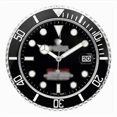 Wanduhr Rolex Sea-Dweller Deepsea Schwarz Oyster Perpetual 34cm Moderne Luxusuhr