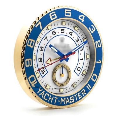 Wanduhr Rolex Yachtmaster 2 Gold Oyster Perpetual Blau Weiß 34cm Moderne Luxusuhr
