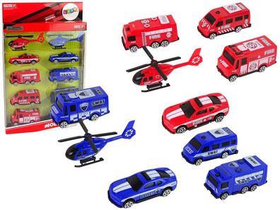 10er Set Rettungsfahrzeuge Polizei, Feuerwehr