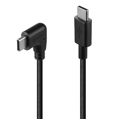 LINDY USB 2.0 Typ C Kabel, 90° gewinkelt 1m