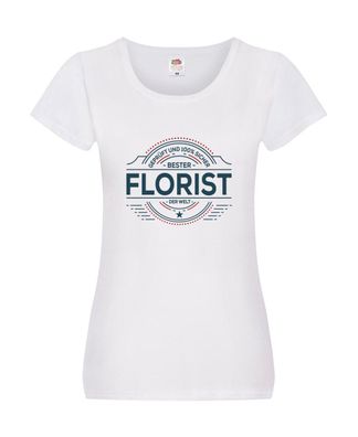 Geprüft und sicher: Florist | Blumen Verkäufer Damen Shirt Weiß