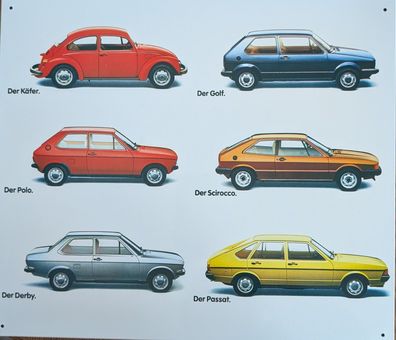 Blechschild VW Palette , Golf, Derby, Polo, Käfer, Passat, Werbung, Deko