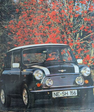 Blechschild Mini Cooper, Deko, Bild, Werbung, Auto, Oldtimer