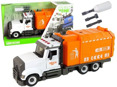 Müllwagen zum Aufschrauben und Aufdrehen von Zubehörteilen, Orange