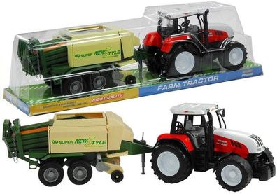 Großer Traktor mit Anhänger Landmaschine 65 cm