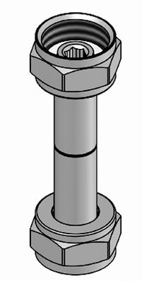Verbindungsstück für Zwischendruckregler, 2x 5/8 Sechskantmuttern