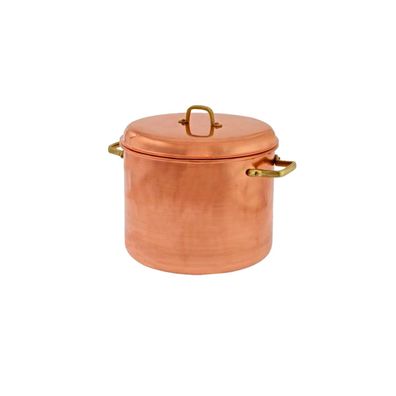 Kupfertopf mit Griffen 30 cm 16L Messing