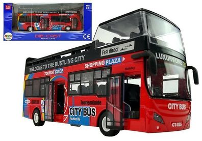 Reisebus Doppeldecker mit zu öffnender Tür Rot
