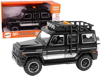 Geräusche des schwarzen Offroad-Autos mit Reibungsantrieb