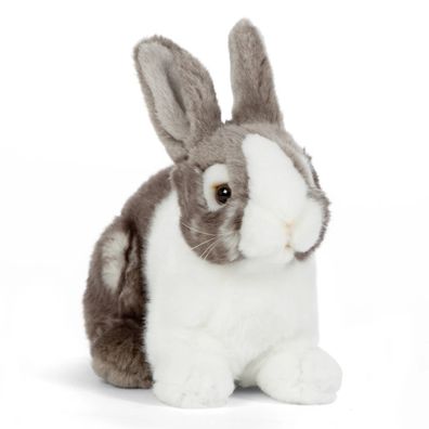 Hase Kaninchen grau/weiß Plüschtier Stofftier Kuscheltier Plüsch-Osterhase